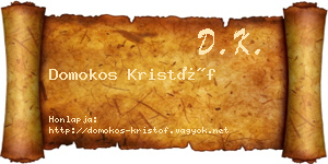 Domokos Kristóf névjegykártya