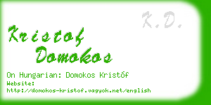 kristof domokos business card